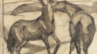Modernist monochromatic charcoal horse equine art by Franz Marc