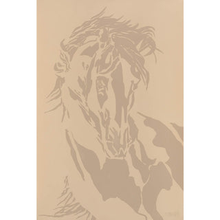 minimalist equestrian painting "hans" by sara ceraldi