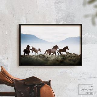 Fine art equine photography print of Icelandic horses by Janine Ulbrich - wall art print mockup