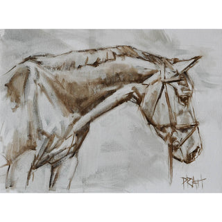 Minimalist oil paint sketch portrait of a Dutch warmblood mare by equine artist Jennifer Pratt