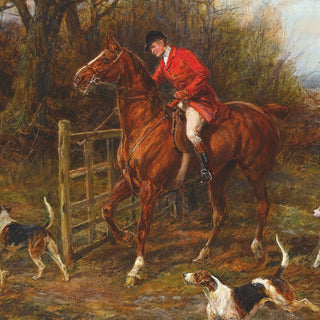 Vintage equestrian foxhunting art print by Heywood Hardy - rider detail